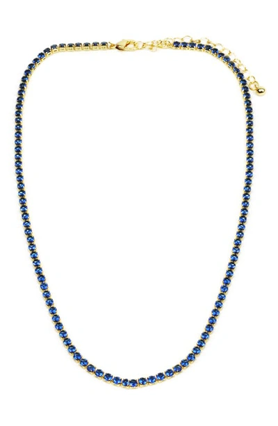 Panacea Crystal Tennis Necklace In Blue