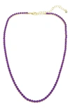 Panacea Crystal Tennis Necklace In Purple