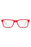 Versace 47mm Rectangular Optical Glasses In Red