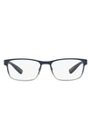 Prada 55mm Rectangular Optical Glasses In Blue Gradient