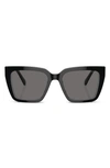 Swarovski 54mm Polarized Square Pillow Sunglasses In Black