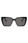 Swarovski Crystal-embellished Rectangle-frame Sunglasses In Black