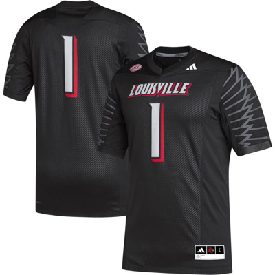 Adidas Originals Adidas #1 Black Louisville Cardinals Premier Football Jersey