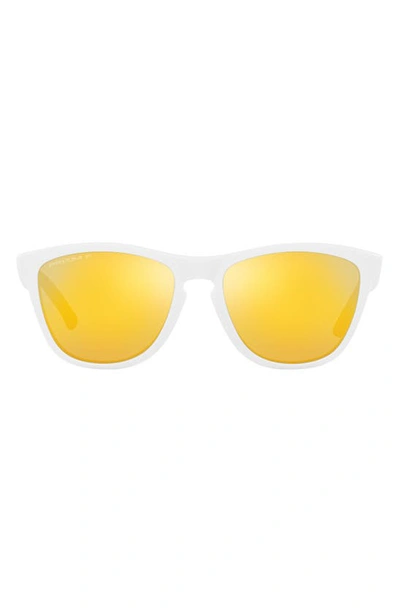 Oakley Frogskins 54mm Polarized Rectangular Sunglasses In White