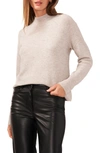 Halogen Sequin Mock Neck Sweater In Light Heather Grey