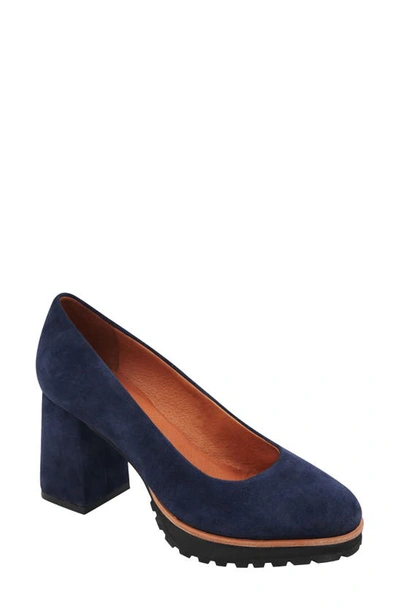 Andre Assous Lucky Block Heel Pump In Navy