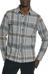 7 Diamonds Generation Plaid Stretch Flannel Button-up Overshirt In Grey
