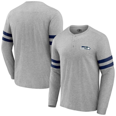 Nfl X Darius Rucker Collection By Fanatics Heather Gray Seattle Seahawks Henley Long Sleeve T-shirt