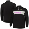 Profile Men's  Black Minnesota Vikings Big And Tall Fleece Quarter-zip Jacket In Black