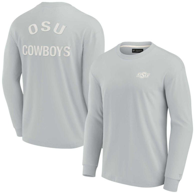 Fanatics Signature Unisex  Gray Oklahoma State Cowboys Super Soft Long Sleeve T-shirt