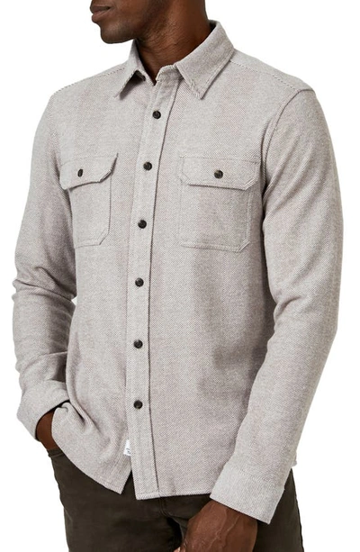 7 Diamonds Generation Herringbone Stretch Button-up Shirt In Taupe