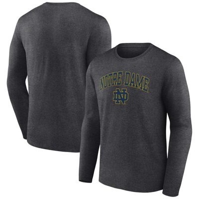 Fanatics Branded Heather Charcoal Notre Dame Fighting Irish Campus Long Sleeve T-shirt In Heather Gray