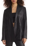 COMMANDO OVERSIZE DOUBLE BREASTED FAUX LEATHER BLAZER