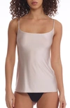 Commando Scoop-neck Faux Silk Cami In Beige