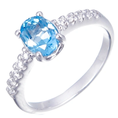 Vir Jewels Sterling Silver Swiss Blue Topaz Ring (1.10 Ct)