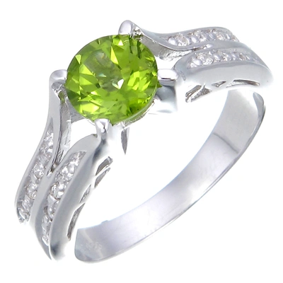 Vir Jewels Sterling Silver Peridot Ring In Green