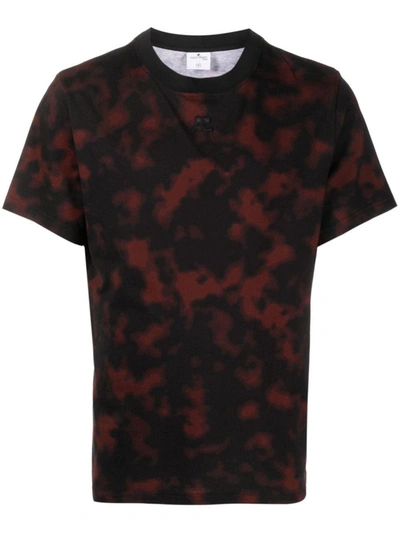 Courrèges Tortoiseshell-print Cotton T-shirt In Brown