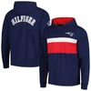 TOMMY HILFIGER TOMMY HILFIGER  NAVY NEW ENGLAND PATRIOTS MORGAN LONG SLEEVE HOODIE T-SHIRT