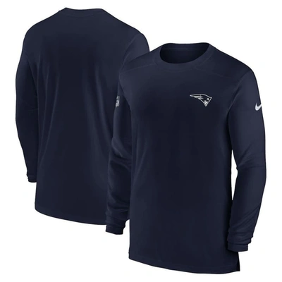Nike Men's Dri-fit Sideline Coach (nfl New England Patriots) Long-sleeve Top In Blue