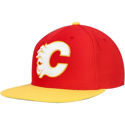 MITCHELL & NESS MITCHELL & NESS RED CALGARY FLAMES CORE TEAM GROUND 2.0 SNAPBACK HAT