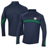 UNDER ARMOUR UNDER ARMOUR NAVY NOTRE DAME FIGHTING IRISH GAME DAY RAGLAN QUARTER-ZIP TOP