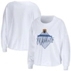 WEAR BY ERIN ANDREWS WEAR BY ERIN ANDREWS WHITE KENTUCKY WILDCATS DIAMOND LONG SLEEVE CROPPED T-SHIRT