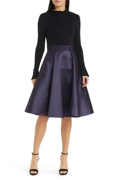 Ted Baker Womens Navy Zadi Frill-detail Full-skirt Woven Dress