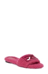 Fendi Women's Baguette Leather & Faux Shearling Sandals In Pink,fuchsia