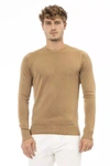 BALDININI TREND BALDININI TREND BEIGE MODAL-CASHMERE CREW NECK MEN'S SWEATER