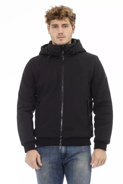 BALDININI TREND BALDININI TREND SLEEK MONOGRAM ZIP JACKET WITH THREADED MEN'S POCKETS