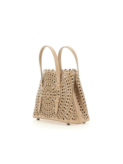 Alaïa Women's Mina 25 Perforated Leather Tote In Sable