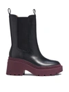 Coach Alexa Leather Boots In Black/deep Berry