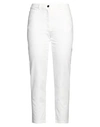 SEVENTY SERGIO TEGON SEVENTY SERGIO TEGON WOMAN JEANS WHITE SIZE 8 COTTON, ELASTANE