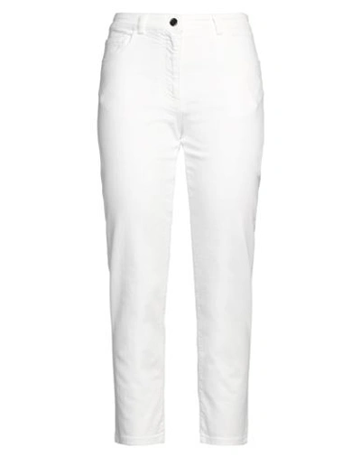 Seventy Sergio Tegon Woman Jeans White Size 8 Cotton, Elastane