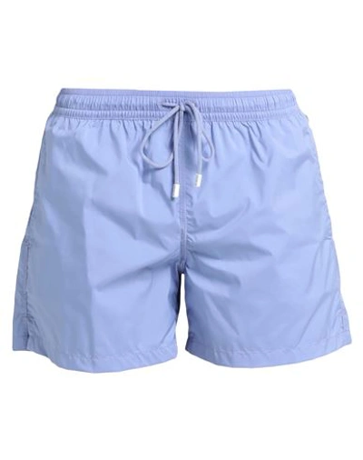 Fedeli Man Swim Trunks Lilac Size S Polyester In Blue
