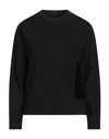 Emporio Armani Woman Sweatshirt Black Size 10 Viscose, Polyamide, Elastane