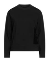 Emporio Armani Woman Sweatshirt Black Size 4 Viscose, Polyamide, Elastane In Black