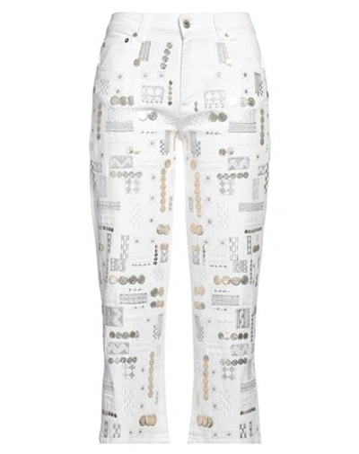 Dondup Woman Jeans Off White Size 26 Cotton, Elastomultiester, Elastane