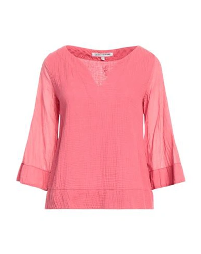 European Culture Woman Top Pastel Pink Size M Cotton