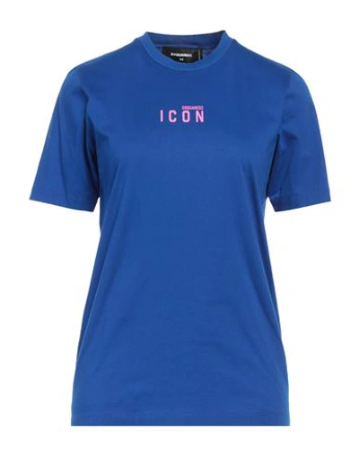Dsquared2 Woman T-shirt Bright Blue Size Xs Cotton