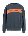 Just Cavalli Man Sweatshirt Lead Size L Cotton, Elastane In Grey