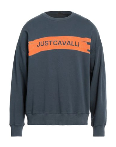 Just Cavalli Man Sweatshirt Lead Size Xl Cotton, Elastane In Grey