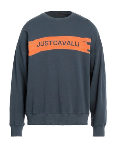Just Cavalli Man Sweatshirt Lead Size L Cotton, Elastane In Grey