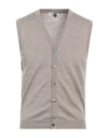 Heritage Man Cardigan Sand Size 38 Merino Wool In Beige