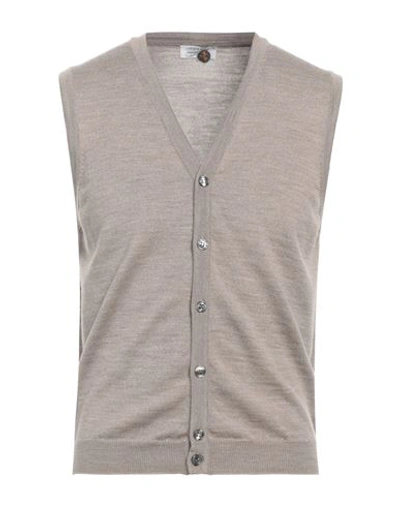 Heritage Man Cardigan Sand Size 38 Merino Wool In Beige