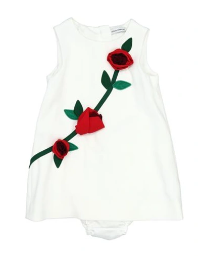 Dolce & Gabbana Newborn Girl Baby Dress White Size 3 Viscose, Polyester