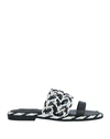 Liu •jo Woman Sandals Black Size 8 Textile Fibers In Black