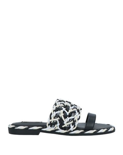 Liu •jo Woman Sandals Black Size 6 Textile Fibers