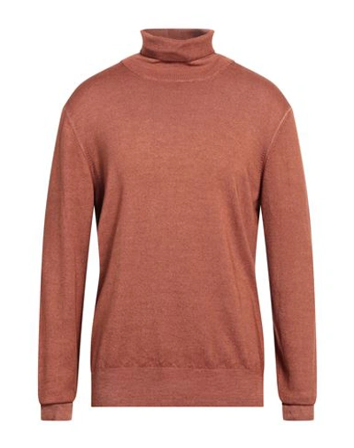 Tagliatore Man Turtleneck Camel Size 44 Virgin Wool In Beige