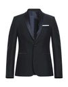 Grey Daniele Alessandrini Man Suit Jacket Midnight Blue Size 38 Polyester, Viscose, Cotton, Elastane